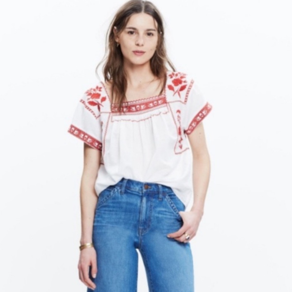Madewell Embroidered Wildfiekd Top